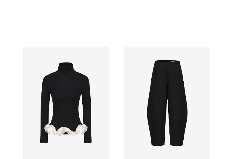 ATELIER MISS LU  Hem clouds surround turtleneck knit top - OLIVIA.