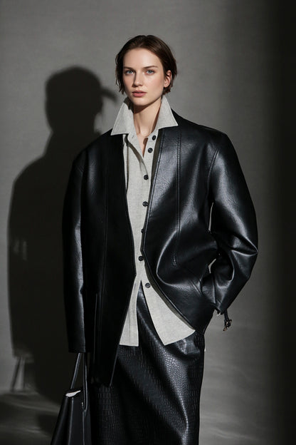 PIAOIN light style shoulder shirring elegant V-neck suit women's waist blazer-FATE