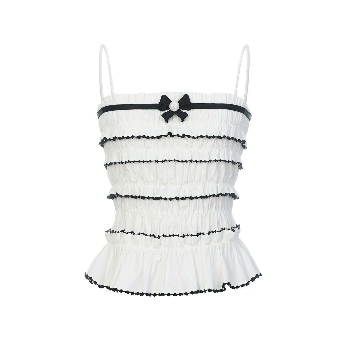 FAME embroidered pleated camisole top - NAOMI