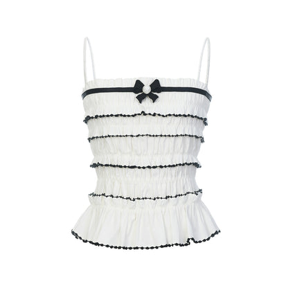 FAME embroidered pleated camisole top - NAOMI