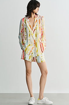 COMME MOI Lv Yan designer summer women's loose casual resort style printed shorts - CHARLOTTE.