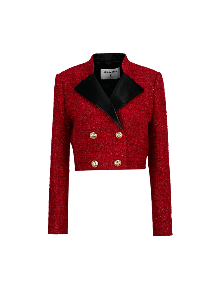 YES BY YESIR Sheep Wool Short Red Jacket - ATTENT.