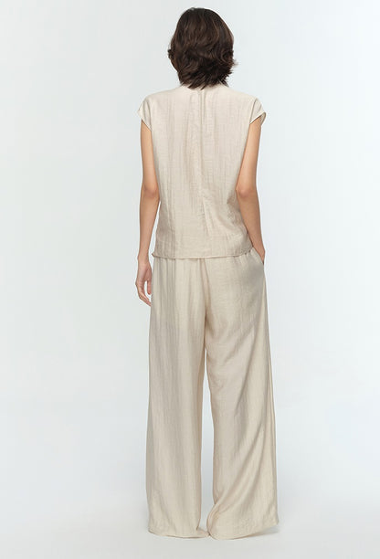 COMME MOI summer high-waisted double pleated wide-leg pants - LEVI.