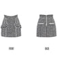 Limited edition Autumn Vintage Silhouette Tweed Houndstooth  mini Short Skirt - efeu
