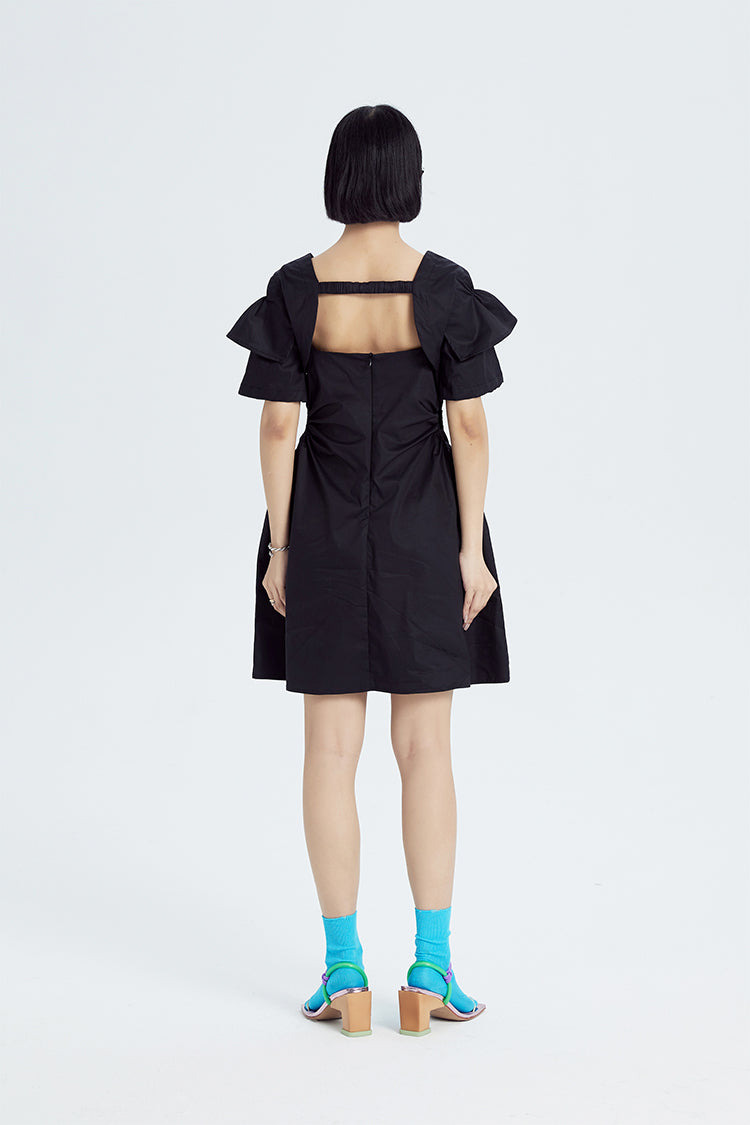 TINY IN double-sleeved vest two-piece women's two wear black Top-LIGHT
