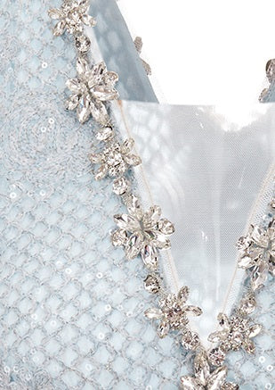 Wardrobes by Chen Elegant Diamond Silver-Gray Fur Collar Long Winter Jacket-Jam