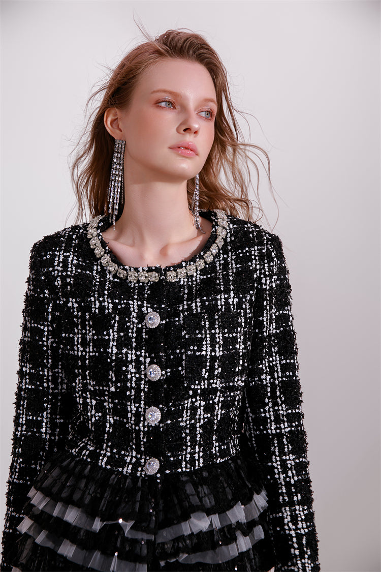 Wardrobes by Chen High End Black and White Checkered Top/Shorts-Herah