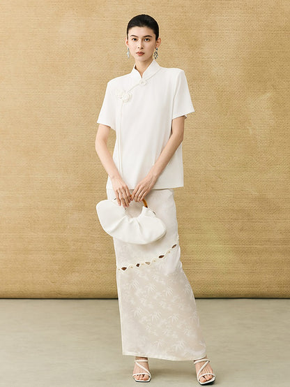 HECO Chinese style acetate rich bamboo skirt - DEED.