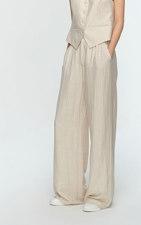 COMME MOI Summer Pleated Elasticated Wide-leg Pants - MOSES.