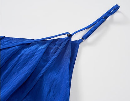 COMME MOI  summer new beach slip blue dress - PHILIP.