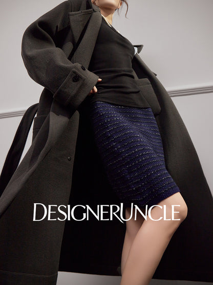 DGU "Yaolan" royal blue small fragrance temperament celebrity commuter skirt - Roberta.