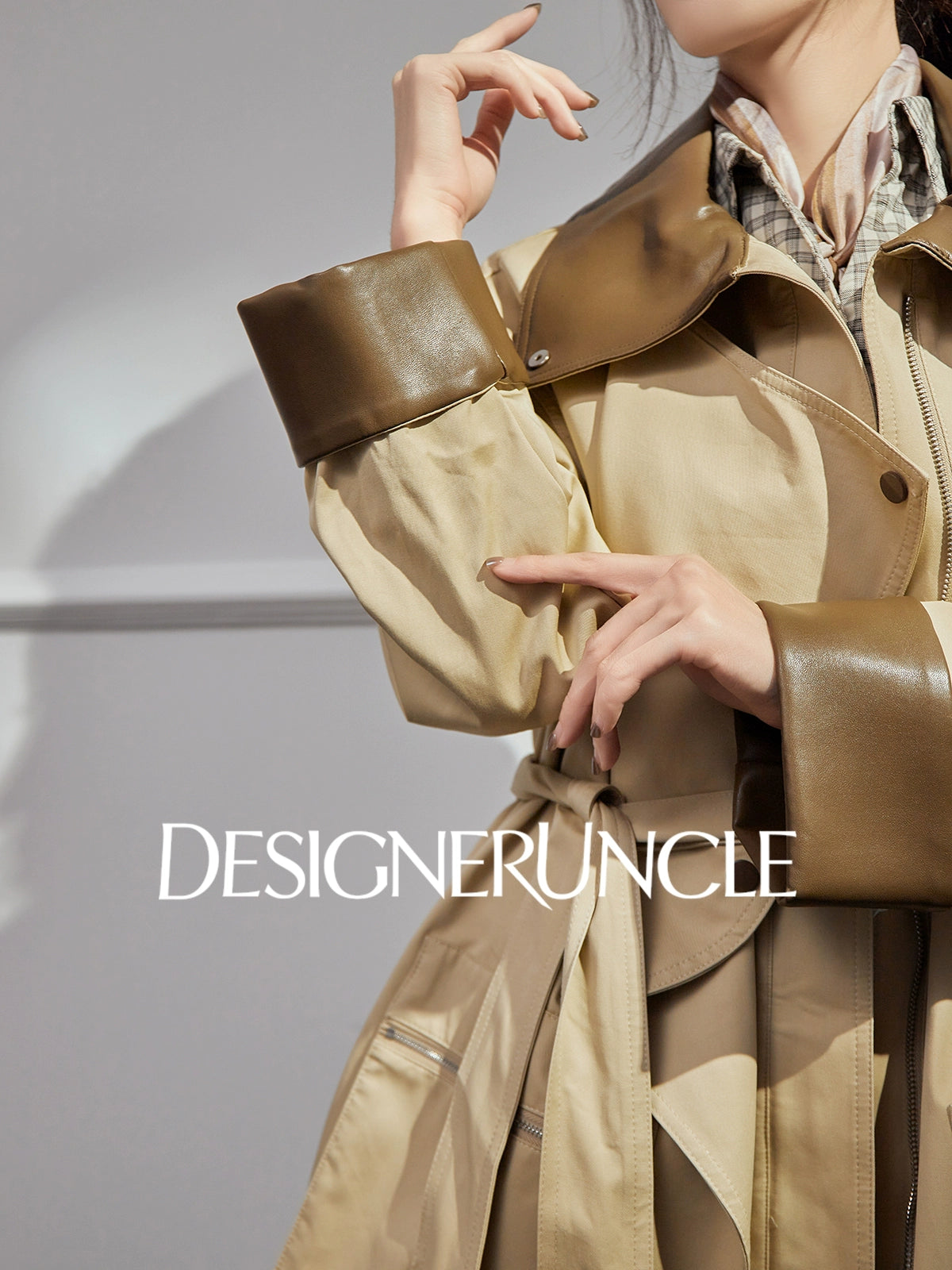 DGU "Oak" Korean trench mid-length loose British style high-end jacket - David.