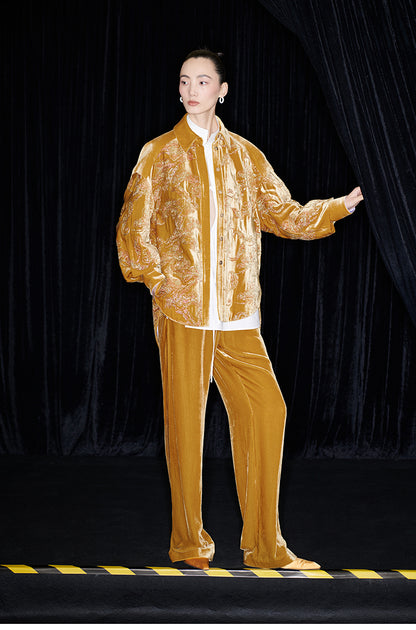 M essential Mackay designer brand Juyi velvet baggy shirt coat -  GREATFUL.