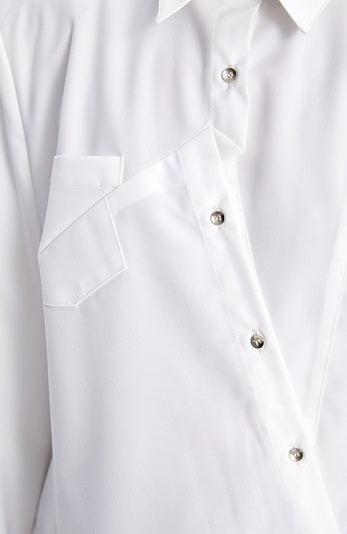 TINY IN irregular elegant women's black white shirt - NAME