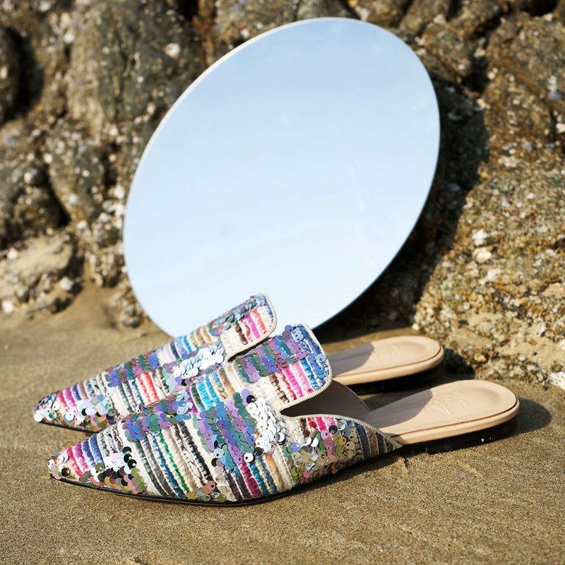 B-FEI dazzling special woven mules sandals-TREKY.