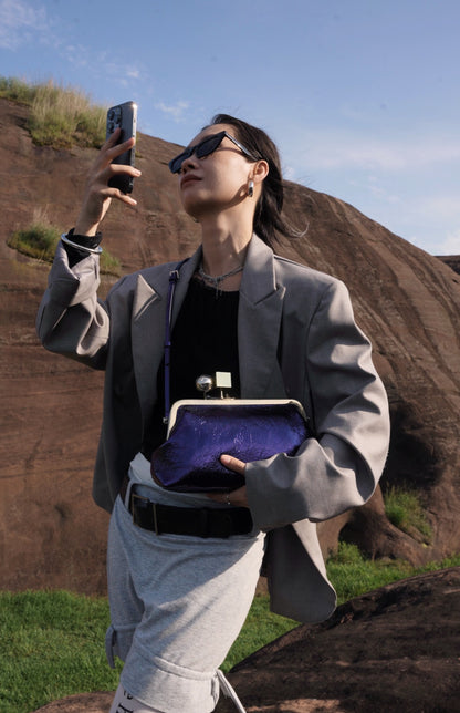 IUBALLET Star Rail Buckle New Mouth Gold Bag - LOVE.