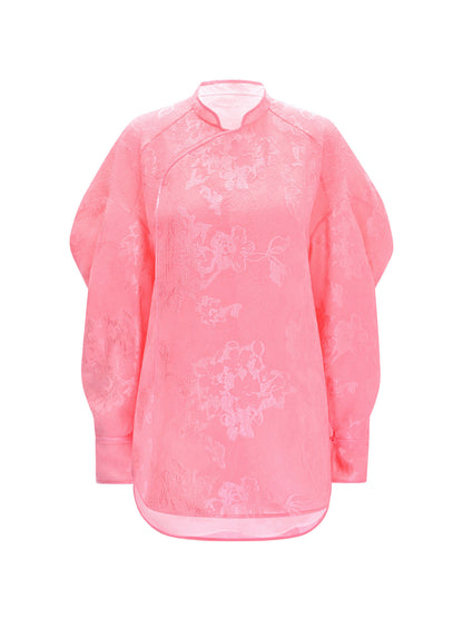 M ESSENTIAL Mackay designer label Mizu Fei jacquard small stand-up collar shirt - ISREAL
