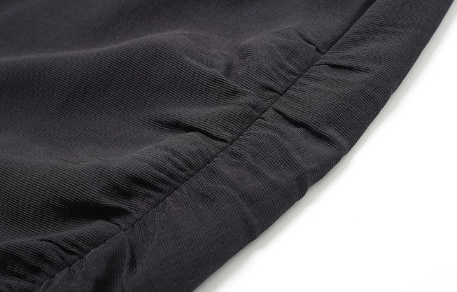 ZHUCHONGYUN black wrap style top and ruched pant outfit set-ARMSTRONG.