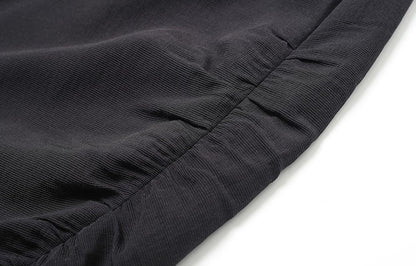 ZHUCHONGYUN black wrap style top and ruched pant outfit set-ARMSTRONG.