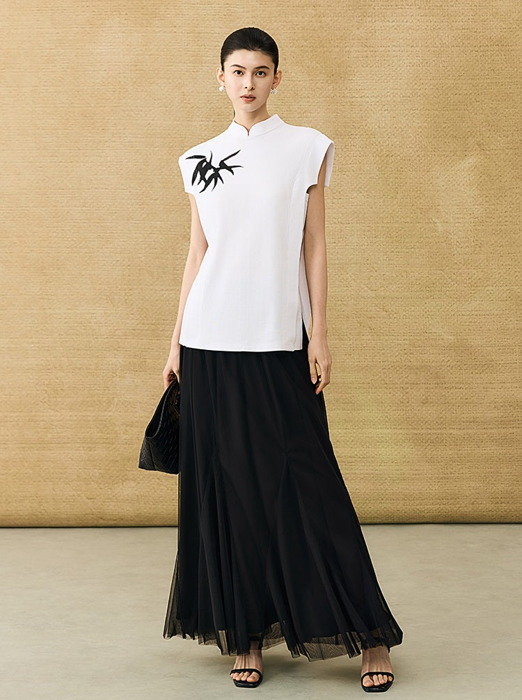 HECO Chinese style simple large elegant and flowing skirt - ELITE.