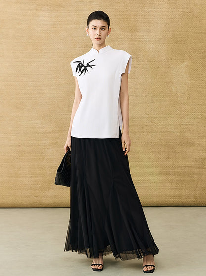 HECO Chinese style simple large elegant and flowing skirt - ELITE.