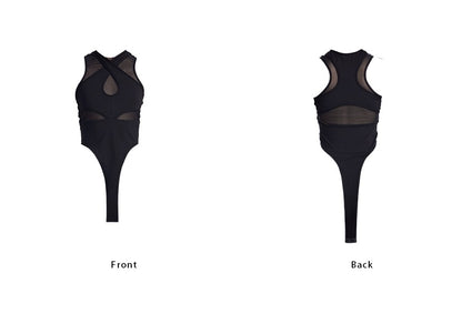 TINY IN mesh one-piece women's black sexy top- JOGO