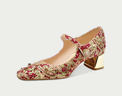 pjjuu chinese style mary jane new bride women's high heels - NEED