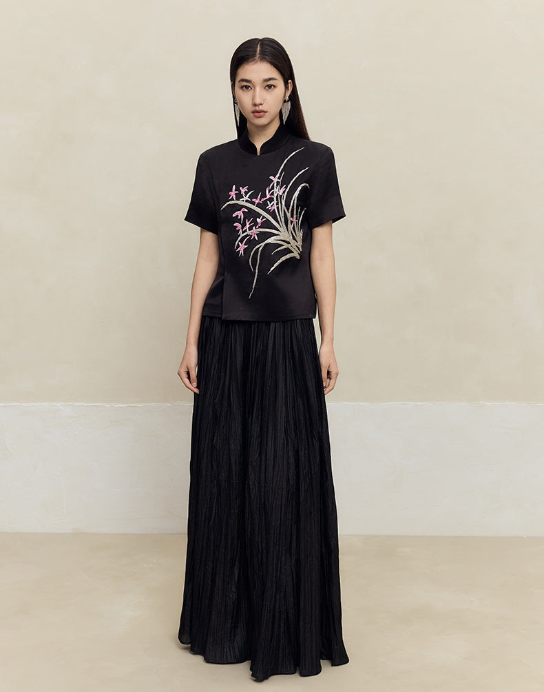 HECO Draped Acetate Short Sleeve T-Shirt Top Women - ministry.