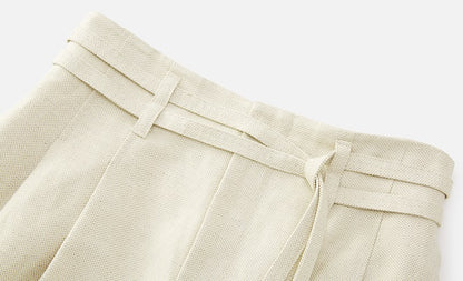ZHUCHONGYUN bamboo waist cord knee-length loose shorts-LEONE.