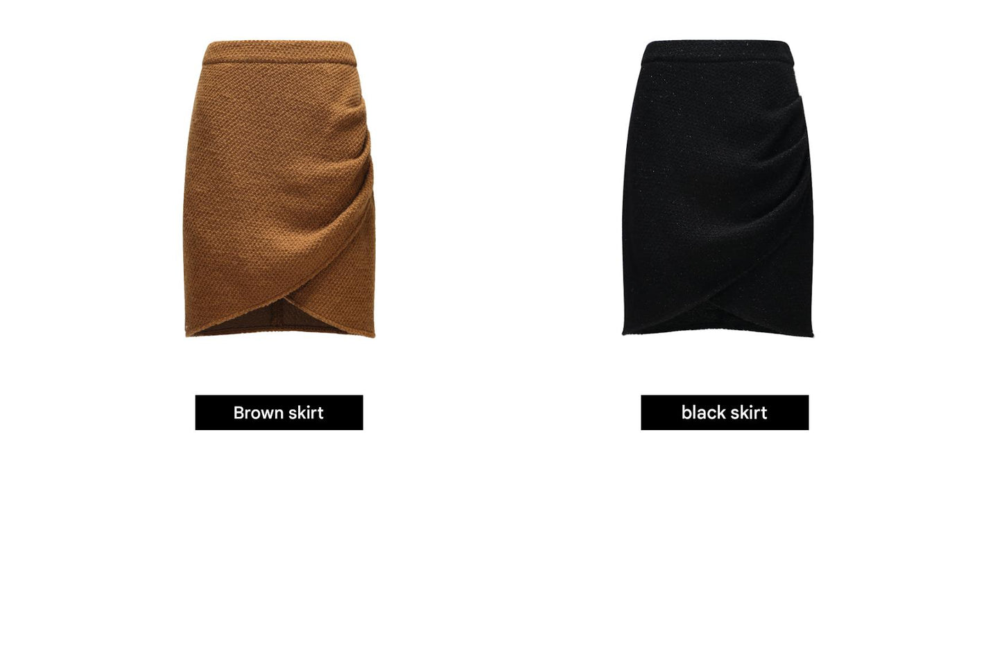 WANGXO | Detachable Leopard Sleeves Ruffle Hem Jacket & Flower Bud Skirt Set-NOYA.