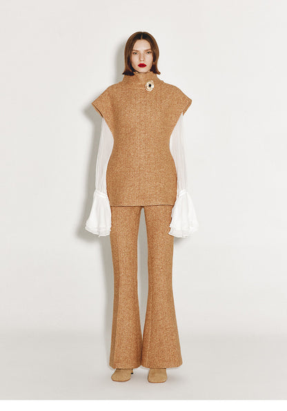 ATELIER MISS LU autumn three-dimensional bud hem tweed coat - LUCINDA