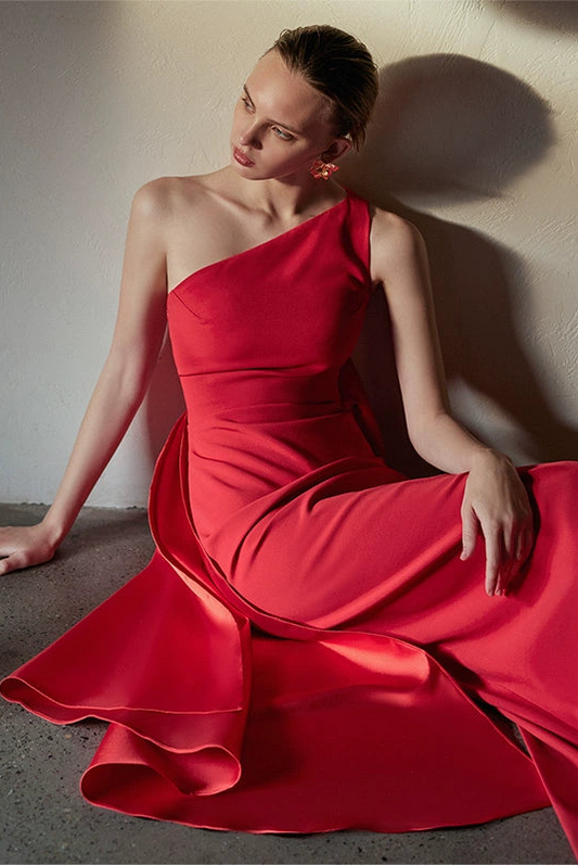 GOUDIN women's red engagement light luxury dress-EVE.