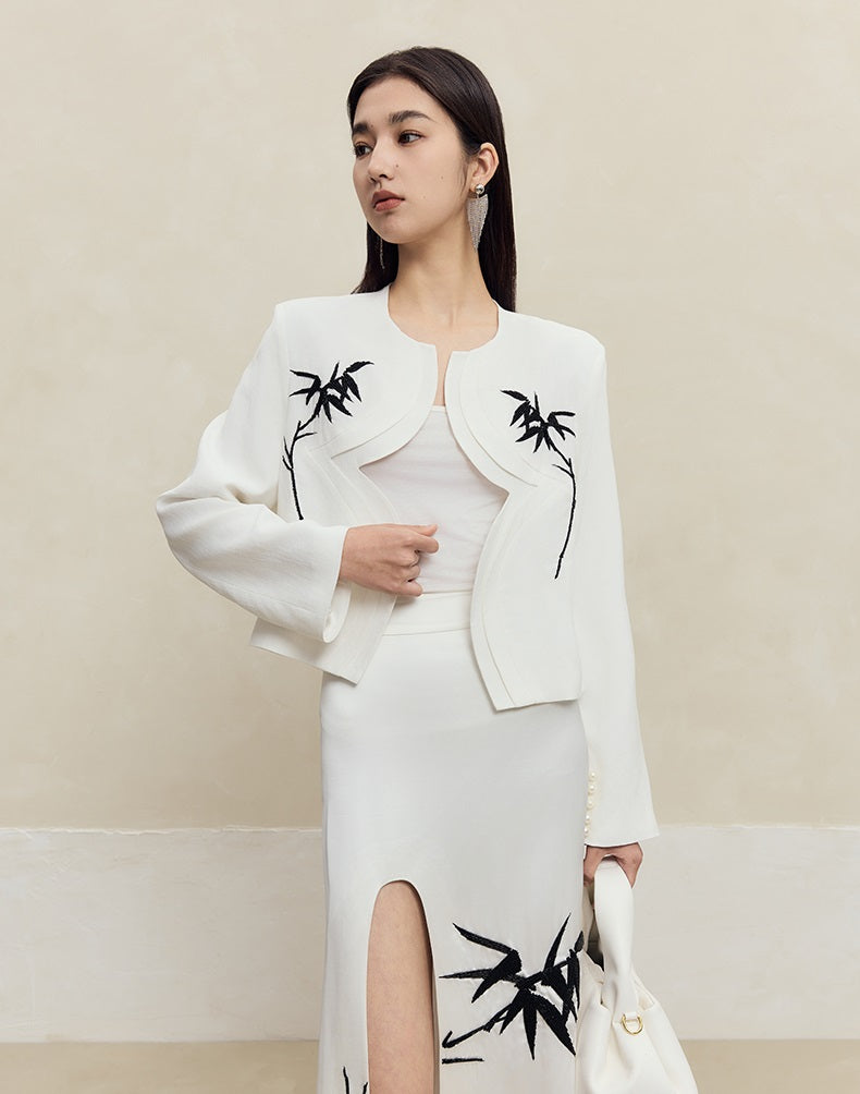 HECO spring embroidery acetate hemp short jacket women - gift.