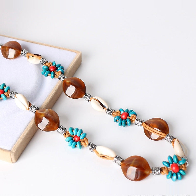 PIAOIN Langcai ethnic style niche woven belt women's vacation style travel with waist chain high-end accessories-NOVA