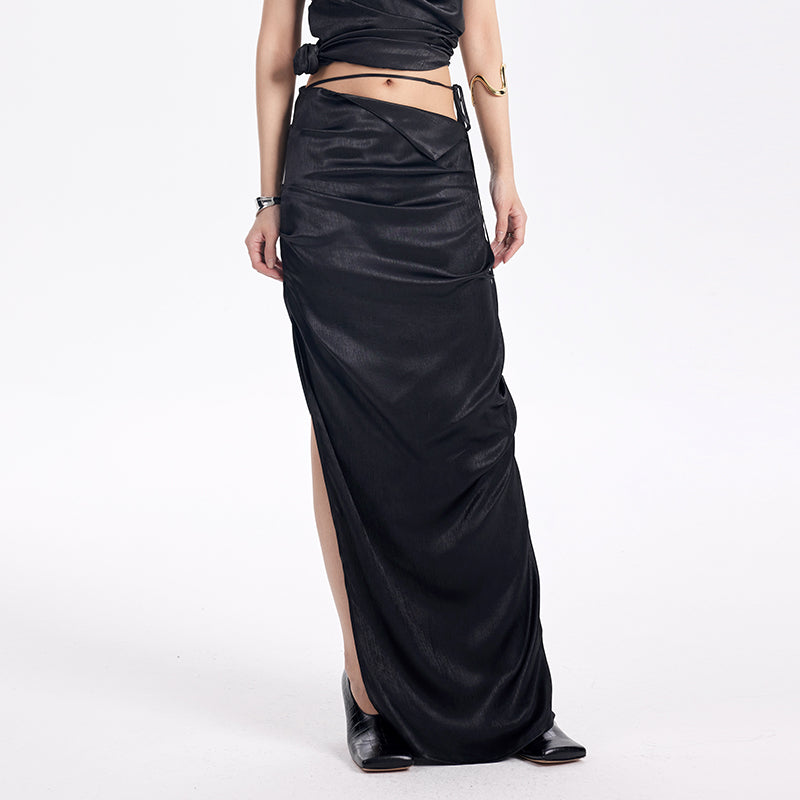 TINY IN two-tone pinch sexy long skirt -SAKUNA