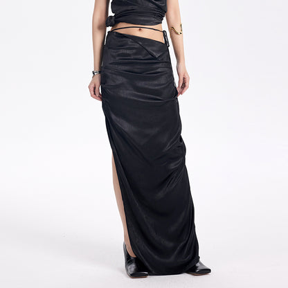 TINY IN two-tone pinch sexy long skirt -SAKUNA