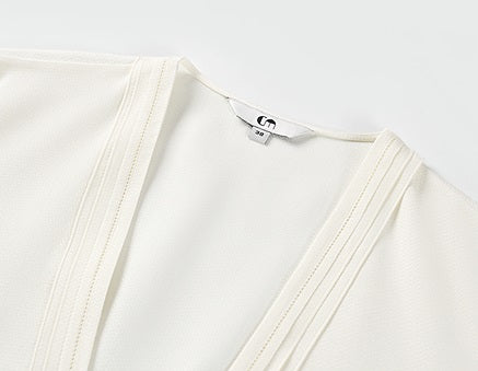 COMME MOI Lu Yan designer's new women's commuter collarless silk wool streamer suit - MARTHA.