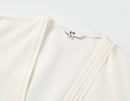 COMME MOI Lu Yan designer's new women's commuter collarless silk wool streamer suit - MARTHA.