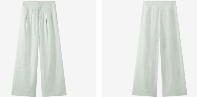 COMME MOI Linen High Waist Wide-leg Pants - THOMAS.