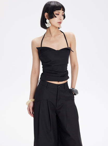 TINY IN cat ear three-dimensional pleated halter neck sling - BANG