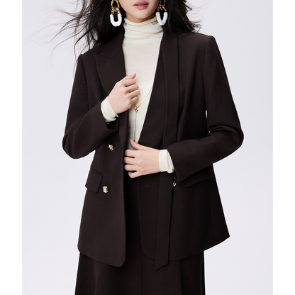AUI  Blazer Women's New A-Line Skirt Bottom Top Three-Piece Set - Ji-Ho.