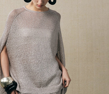 ZHUCHONGYUN two-piece knit loose crew neck top and maxi skirt set -SUOH.