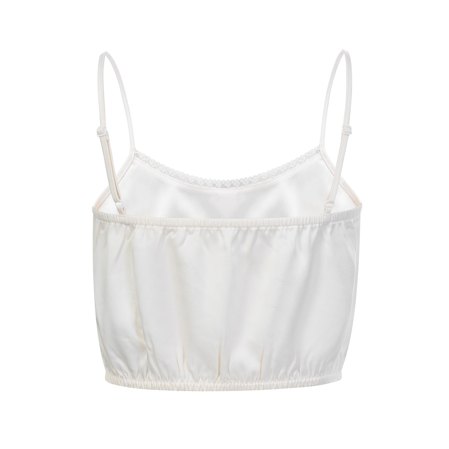 FAME Neckline Paneled Lace Suspender spaghetti sleeve Top - LOLA.