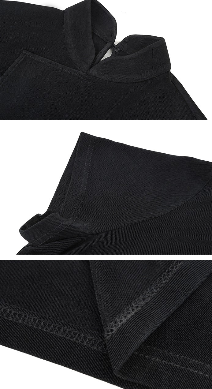 HECO  Acetate Knitted Slit black white Long Top Women - FAVOUR.