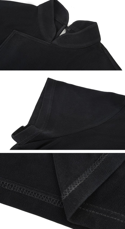 HECO  Acetate Knitted Slit black white Long Top Women - FAVOUR.