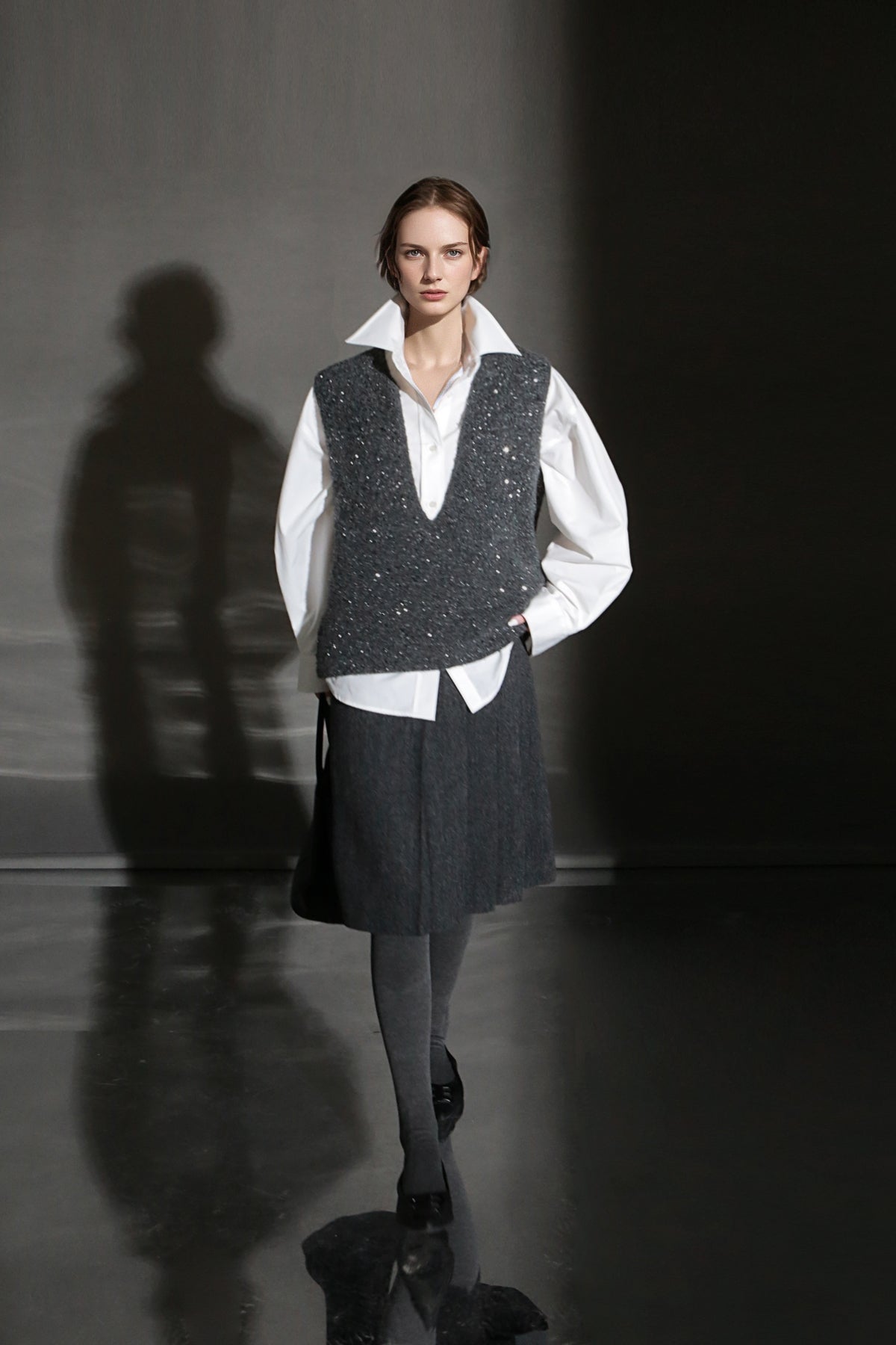 PIAOIN vintage woolen pleated premium skirt-LUCY