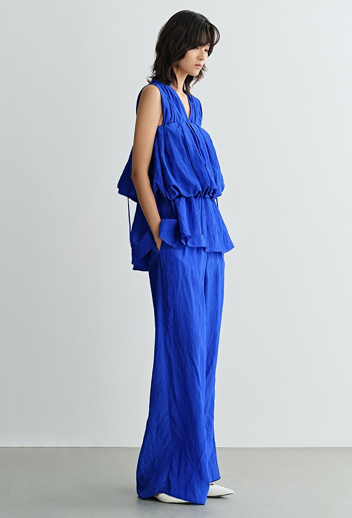 COMME MOI women's high-waisted wide-leg pants-THADUS.