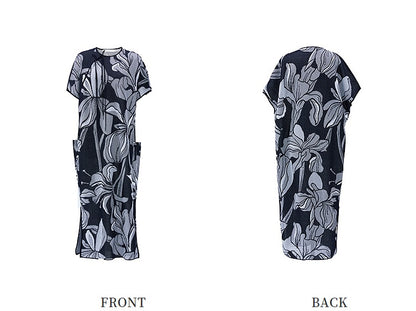 ZHUCHONGYUN Chinese diagonal placket black knit dress- NEZUKO.