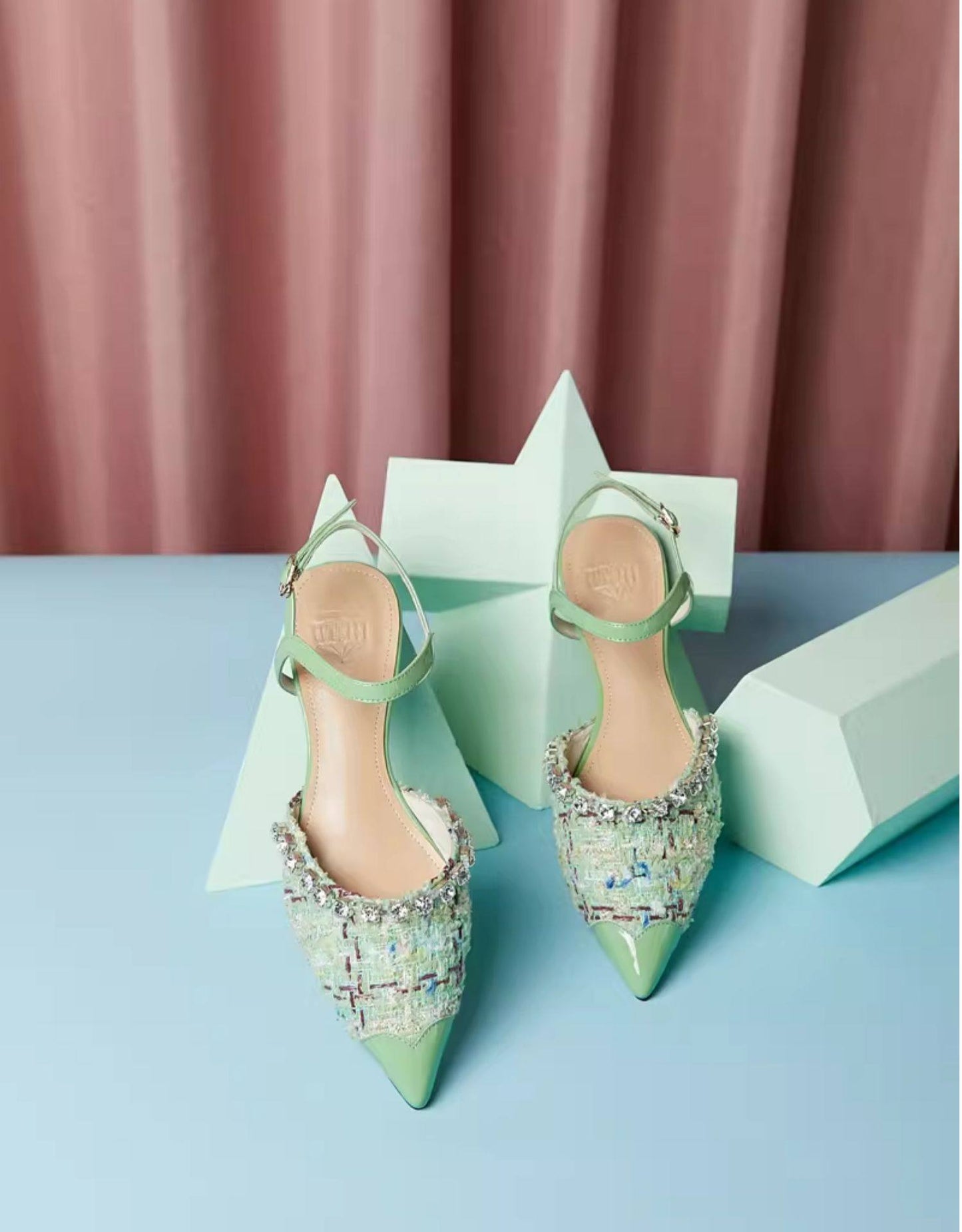B-FEI hand-spliced pointed flat sandals shoes. JOSH.