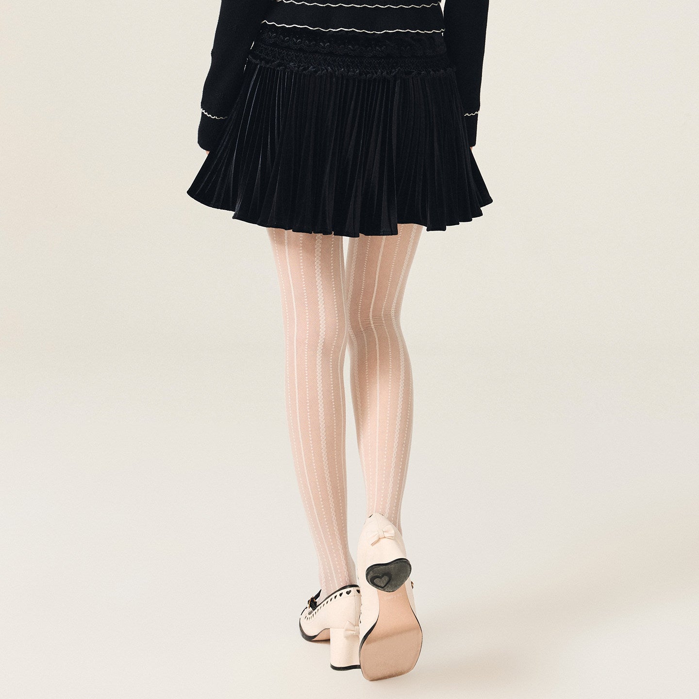 FAME A-shaped silhouette embroidered pleated skirt - LUCAS